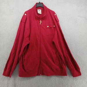 Avirex Jacket Mens XXL Red Zip Up Military Style Luxury Outerwear Streetwear